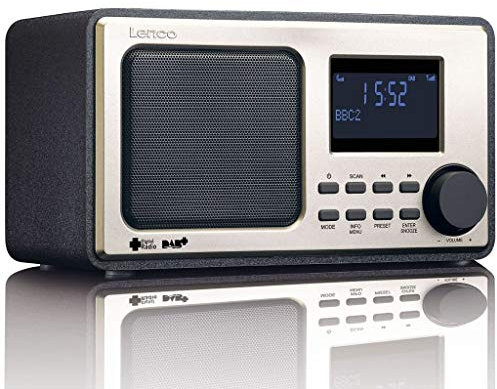 Lenco Dar 010 Bianco Digital Radio, 2 sveglie, funzione snooze, 10 stazioni memorizzabili per FM e DAB +