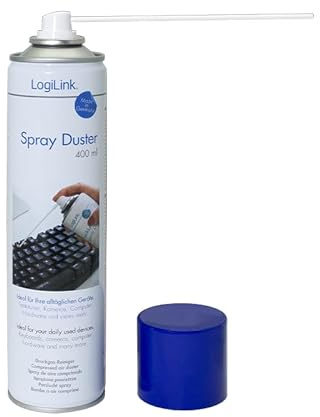 Logilink Druckluftspray Air Duster 7 Stück Reinigungsspray Sprühkopfverlängerung für Computer PC Tastatur Auto Innenraum KFZ Notebook Kamera PS5 Heimwerken Basteln reinigen Reiniger