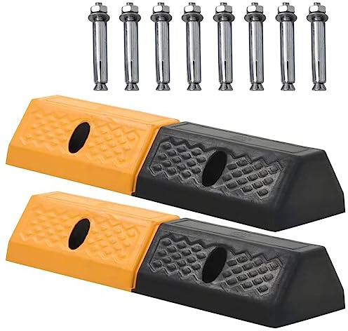 vidaXL 2X Radstopper 49x15x9cm Parkplatzbegrenzung Einparkhilfe Reflektoren