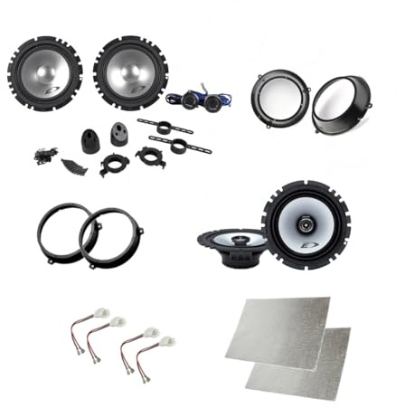 Kit 6 Casse Compatibile con Fiat Panda dal 2003 al 2012 Qualità Con Adattatori E Supporti Altoparlanti Alpine anteriore e posteriore Completo + insonorizzante