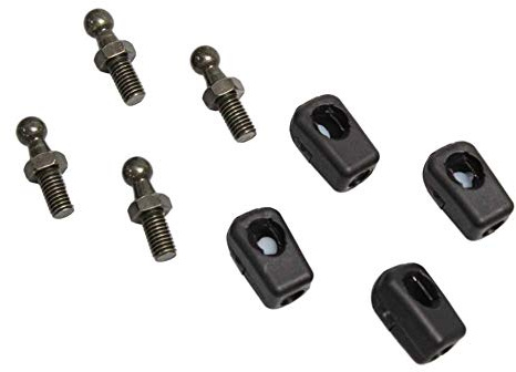 JINGLINGKJ Tornillo M8 de bola de 10 mm, extremo de nailon, rosca hembra recta sin doblar, soporte de elevación desmontable, junta de rodamiento de 4 piezas