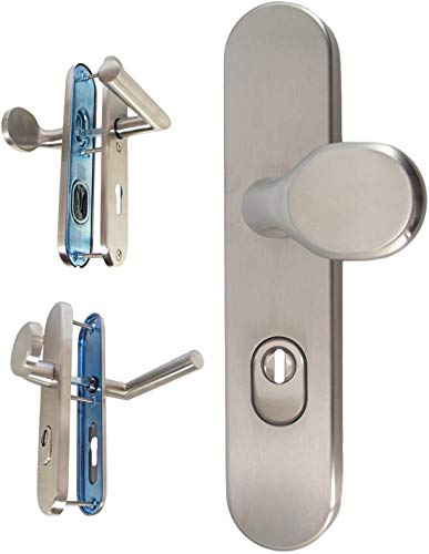 Häusler Onlinehandel GmbH Edelstahl Schutzbeschlag 1595 CN-Form WE-72 mm Kn/Dr mit ZA Türdrücker