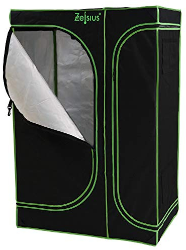Zelsius Tenda Idroponica per soffitte MyHomeGrow 2-in-1 | Tenda per Interni | Nero Verde | Growroom Darkroom Serra (90 x 60 x 135 cm)
