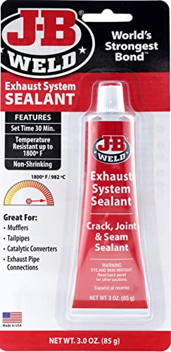 J-B WELD 37903 - Mastic haute température - Jusqu'à 450 ºC - 85 g | Pour trous, fissures et joints | Silencieux, tuyaux, tuyaux d'échappement