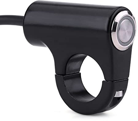 Motorcycle Handlebar Horn Switch, Universal 22mm Handlebar Mount Switch Control Push Button Headlight Brake Fog Lights ON/OFF(Model A Automatic Return Button)