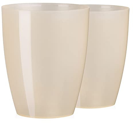 Tymar Macetero para orquídeas, 2 unidades, transparente, maceta para orquídeas, maceta de plástico, moderna, elegante, redonda, forma redonda, color melocotón transparente, diámetro de 12 cm