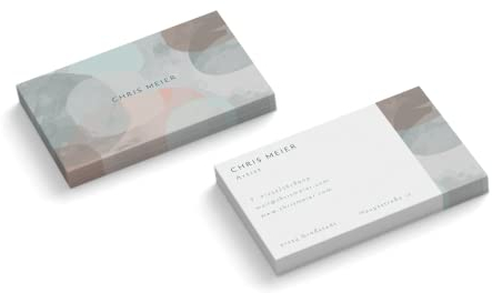 Visitenkarten personalisiert | Design Künstler | 2-seitig | Querformat | Menge + Papier zur Auswahl | selbst gestalten | hochwertiger Druck | 350 g Qualitätsdruck (250 Stück)