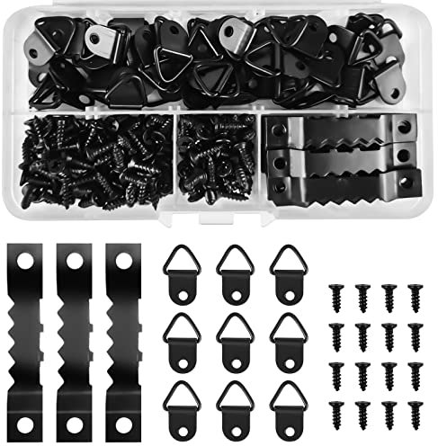 Sinofort 250 Pezzi Ganci per Quadri Muro Ganci Appendi Quadri Ganci Quadri Pesanti Gancio Quadro Appendi Quadro per Cornici per Foto Immagini Appese (Nero)