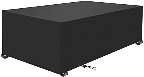KADING Abdeckung für Gartenmöbel, 90x90x90cm/LxWxH Schwarz Abdeckplane Gartenmöbel Schwerlast 420D Oxford Gewebe Wasserdicht, Winddicht,UV-Beständiges, Abdeckung gartenmöbel Winterfest, Rechteckig