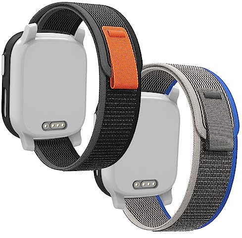 Polyjoy 2 Stück Trail Loop Armbänder Kompatibel mit Xplora X6 Armband, Kids Smartwatch Mädchen Jungen Weich Verstellbare Ersatzbänder für Xplora X6 Play/Xplora X6 Pro-Schwarz+Grau