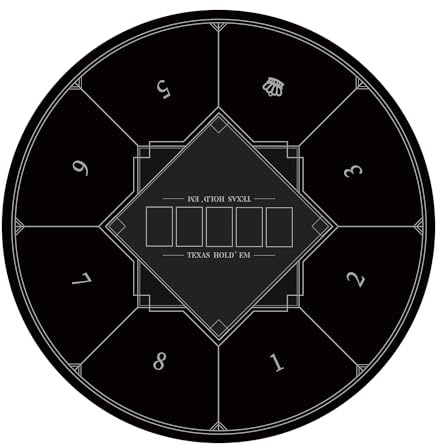 LaiEr Runde Poker Matte, 24/31/47/55 Zoll 6-8 Person Texas Gummimatte, Faltbare Tischplatte, tragbare Poker Tischplatte, geeignet für Spiele, Blackjack, Casino Layout, mit Tragetasche