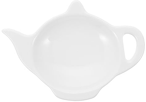 MUCKLILY Decorative Teabag Coaster Ceramic Teabag Dish Multi-function Holder Delicate Desktop Tray Tea Supplies for Home Kitchen Use