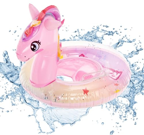 KIKVTER Baby simring, simring baby med simstol, simring barn, söt tecknad flyt barn simring, simring för barn 1–6 år