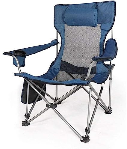 CRBUDY Campingstuhl für den Außenbereich, Ultraleicht, tragbar, Klappstühle, Camping, Wandern, Rucksackstühle, Klappstuhl, Angelstuhl, Klappstuhl (Farbe: Grau) (Blau)