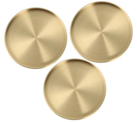 PLAFOPE 3stücke Messing Untersetzer Kupfer Für Trinkbecher Und Tassen Kreativer Runder Wasserfest Tischschutz Stilvolles Home Decor rutschfest Und Strapazierfähig