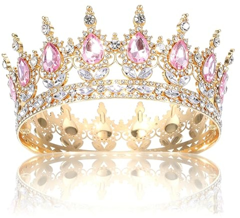 Healeved 2st Braut Tiara Aus Strass Und Tiara Vintage Strass Juwelenbesetzte Barockkönigin Hochzeit Für Frauen -kopfschmuck Abschlussballschmuck Legierung Violett