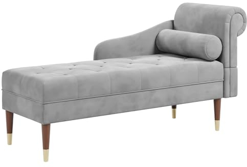 Vesgantti Velvet Chaise Longue Indoor with Right Armrest,Tool-free Assembly