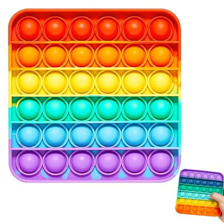 Pop It Spielzeug, Pop It Baby, Plopp Spielzeug, Pop Spielzeug Kinder, Anti-Stress-Spielzeug, Regenbogen, Für Autistische, Zappelige Menschen, Tolles Geschenk (Quadratisch)