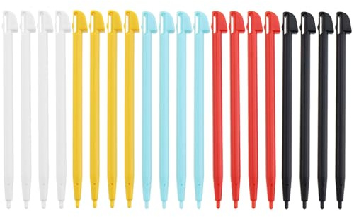 SG Store 20 Stylets Lot de pour écran Tactile de Manette de Jeu Compatibles avec Nintendo Wii U 98,2 X 8,4 Mm Stylo Numérique pour Manette de Jeu Pointeur Bleu/Jaune/Noir/Rouge/Blanc