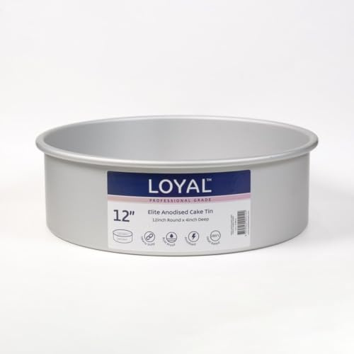 LOYAL Elite Stampo per Dolci Alte Rotondo Ø30 cm Teglie per Torte Alte in Alluminio di Qualità, Tortiera Distribuzione Uniforme del Calore, Durevole e Affidabile, 30 cm | Tortiera Rotonda Extra Alta, Stampo per Torta Ideale per Torte a Strati, Torte a Piani e Dolci, Cottura Uniforme