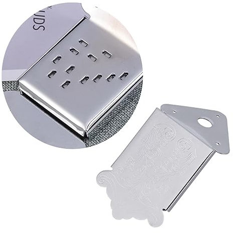 Chrome Triangle Plated 8 String Mandolin Guitar Tailpiece | Removable Coverplate, Screws Included, Accommodates up 8 Loop-end Strings