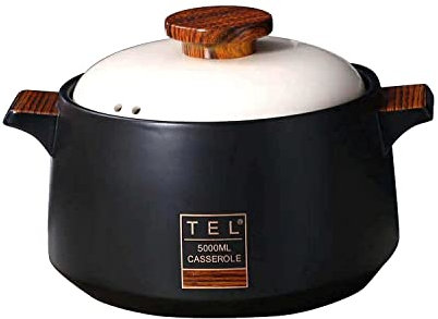 Olla de cerámica para cocinar, sopera de cerámica, Olla de cerámica Redonda de 4 l, cazuela de cerámica para cocinar, Olla de Barro, Olla de Barro, Olla para guisar, Utensilios de