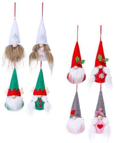 Alipis 8stücke Weihnachtswichtel Hängende Ornament GNOME Puppe Weihnachtsschmuck Hängen Dekor Für Baum Tür Party Zuhause Weihnachten