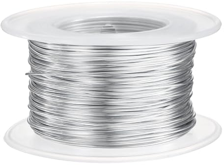 QUARKZMAN 20 Gauge Basteldraht Aluminiumdraht 0,8mm x 30m (D x L) Flexibler Biegsamer Aludrahter Metall Schmuckdraht Blumendraht für Schmuckherstellung Modellieren Basteln DIY, Hell Silber