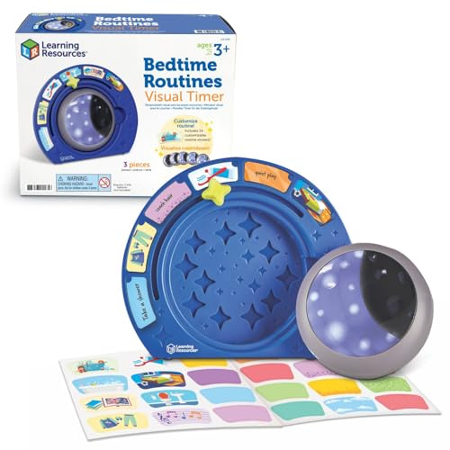 Learning Resources Schlafenszeit-Routinen – Visueller Timer für Kinder, Nachtlicht, Wochenplaner, Organisation, Zeitmanagement-Tools, Heimschulbedarf, Weltraumspielzeug, Produktivitäts-Tagebuch