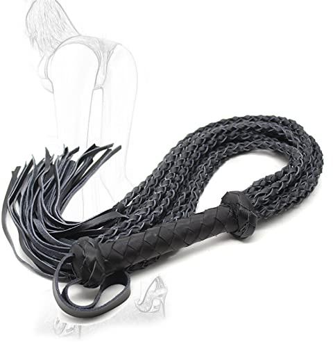 TRQOYTU Frusta Fustigatore Erotico Con Pelle 8 Trecce Lunghe Raccolto SM Bondage Sculacciate Frustino Da Equitazione Fruste Gioco Di Ruolo Cosplay Giocattolo Sessuale Per Donne Uomini E Coppie