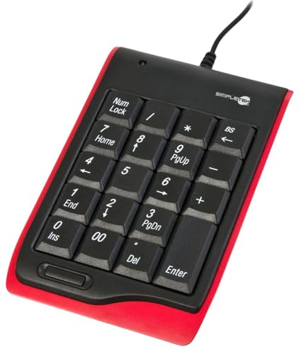 SIMPLETEK - Tastierino Numerico KeyPad USB | Tasti Scissor Switch Silenziosi, Funzione Asincrona, Symbol Fast Key, Plug & Play per Notebook