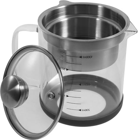 POPETPOP Jarra con Filtro de Malla Fina para Leche de Soja y Jugos Acero Inoxidable con Base de Escala para Cocina Colador Multifunción para Té y Salsa Capacidad