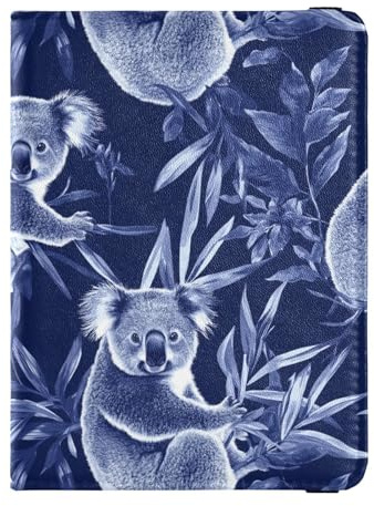 Custodia per passaporto e vaccino con koala blu reale, porta passaporto da viaggio, con slot per carte di vaccinazione, copertura per passaporto con blocco RFID, per uomini e donne, impermeabile