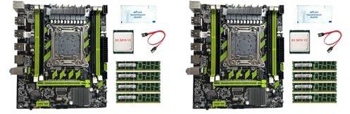ISTOVO 2X Placa Base X79G LGA2011+E5 2670 V2 CPU+4X4G DDR3 RAM+Grasa TéRmica+Soporte de Cable M.2 NVME PCIE X16 USB2.0 SATA3.0