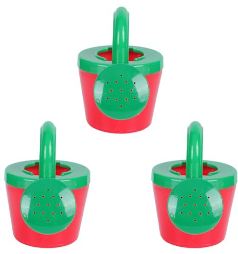IMIKEYA Juguete de Baño para Ñiño 3 Piezas, Regadera Infantil Roja Pequeña, Contenedor de Agua Plástico, Taza para Lavar Bebés y Juguetes de Piscina, Adecuado para Baño y Juegos Acuáticos
