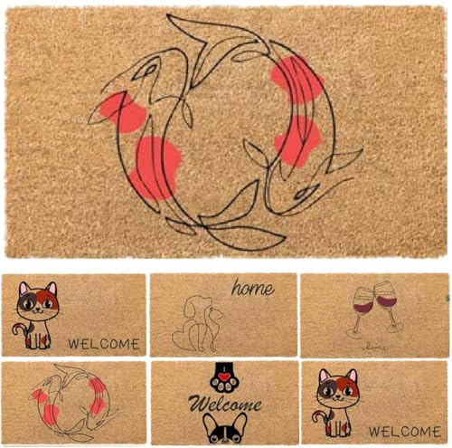 Generico Tappeto Zerbino Cocco Ingresso Casa Esterno Antiscivolo 70x40 cm fondo antiscivolo (FANTASIA_14)