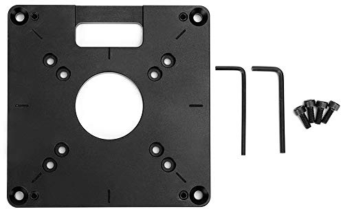 Placa base para fresadora de tableros giratorios, placa base universal para máquinas de rebajado en carpintería, aleación de aluminio 6061 CNC – mecanizada con tornillos de