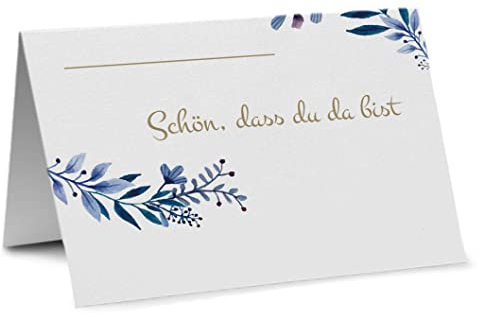 Partycards 50 Stück Tischkarten Geburtstag, Platzkarten Hochzeit Namenskarten zum beschriften Tischdeko Hochzeit Kommunion Konfirmation Taufe Hochzeitsdeko Tisch Namensschild Willkommensschild