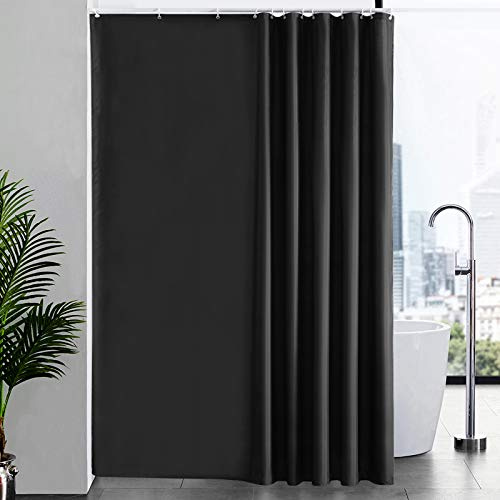 Furlinic Duschvorhang 200x240cm Extra Lang Schwarz Schwer für Badewanne