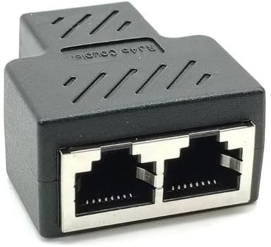 Elecbee RJ45 3-Wege-Splitter-Adapter, 1 auf 2 Dual-Buchsen, CAT5e, LAN-Ethernet-Buchsenadapter, 8P8C-Koppler