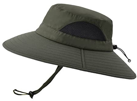 Beokeuioe 360°Sonnenhut Herren UV Schutz 12CM Breite Krempe Outdoor Fischerhut Safari Hut Sommer Buschhut Gartenhut Buschhut Hiking Bucket Hat Boonie Hat Camouflage Wanderhut Anglerhut