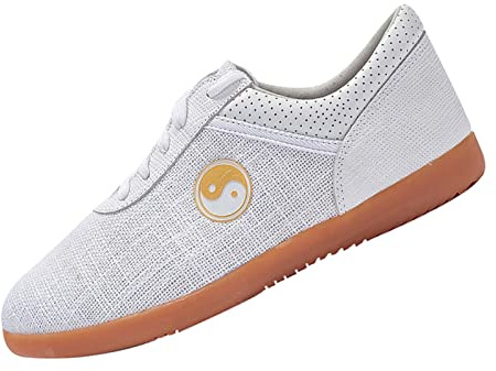Taekwondo Shoes Martial Arts Sneaker，Traditional Men's Women's Casual Shoes Slippers Kung Fu Tai Chi Flat Shoes Casual Slipper Sneaker，White，36