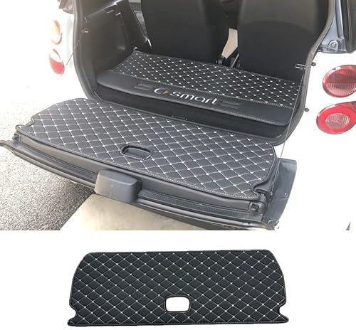 GRFIT Cubierta de Maletero de Cuero Resistente al Agua para Smart Fortwo 451 453, Alfombrilla para Puerta Trasera, Alfombrilla para Maletero, Alfombrilla para Puerta Trasera, Almohadilla,451