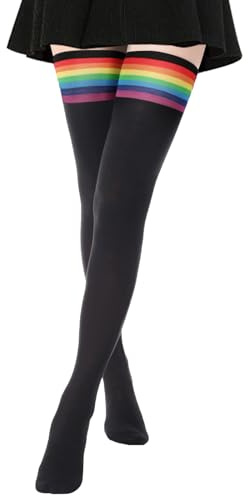 DRESHOW Damen Extra Lange Socken Überknie Lange Kniestrümpfe Overknee Strümpfe Retro Schüler Überknie Strick Socken