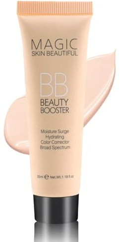 BB Cream Tinted Moisturiser Foundation, Hydrating Full-Coverage Tinted Moisturiser Face Women, Oil Control Lightweight Smoothing Color Correcting Cream for All Skin Types (01 Ivory)