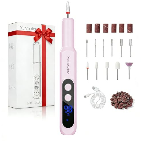 XunmotorYao Fresa per Unghie Professionale Portatile Ricaricabile Lima Regolabile Fresa ELettrica Elettrica per Unghie con Punta in Ceramica 3 Geschwindigkeit,Violett