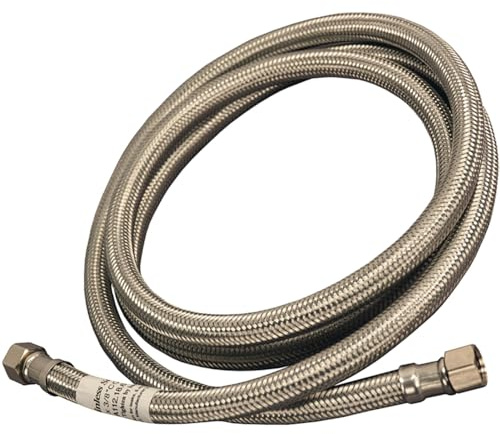 Neo-Pure Braided Stainless Steel Dishwasher Connector, 3/8 Compression, 48 Inch Length, Extra Long Dishwasher Water Hose, Faucet Supply Line Hose (4 Foot)