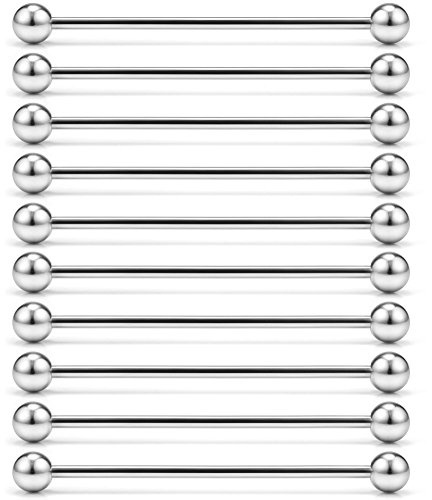 Briana Williams 10er Bioflex & Chirurgenstahl Industrial Piercing 38mm Stab Ohr Piercing Schmuck