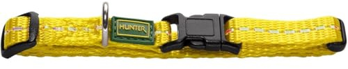 HUNTER TRIPOLI VARIO BASIC Hundehalsung, Hundehalsband, Nylon, reflektierend, Klickverschluss, S, gelb