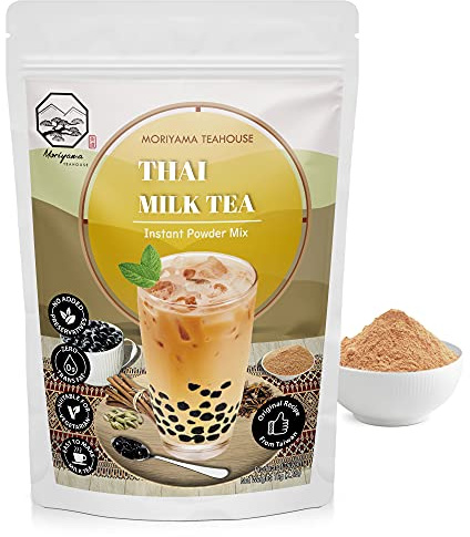 Thai Bubble Milk Tea Instant 3in1 Powder Mix - 1kg (33 Drinks) | For Boba Tea, Milkshake, Blended Frappe and Bakery | Authentic Taiwan Recipe | Zero Trans Fat, No Preservatives | By Moriyama Teahouse